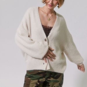 Urban Thea Fuzzy Cardigan Blue